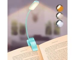 Clip-on LED Leeslamp met Flexibele Hals en Oogbescherming - Oplaadbaar, Dimbaar, 3 Kleurmodus