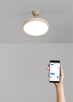 CREATE - Plafondventilator 40W stil met intrekbare bladen met licht - Ø91cm - Zand - WIFI + afstandsbediening - WIND CLEAR STUDIO — thumbnail 5