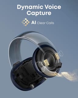 soundcore AeroClip by Anker - Oordopjes met open oor - Clip-on hoofdtelefoon - Adaptief comfort - Heldere gesprekken met 4 microfoons en AI - Stabiele pasvorm - 12mm drivers voor helder geluid - Blauw — thumbnail 5