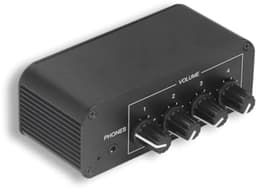 Mini Stereo Mixer met 4 Kanalen en Hoofdtelefoonuitgang - Geluidsversterker voor Microfoon en Gitaar — thumbnail 1