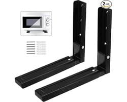 2-delige wandbeugel voor magnetrons magnetronbeugels Wandbeugel universele beugel voor magnetrons inclusief 6 schroeven - voor het bevestigen van magnetrons (zwart)