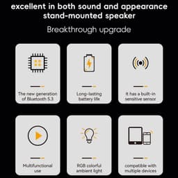 Draadloze inductie-audio-Bluetooth-luidspreker, 5-in-1 telefoonhouder, oplaadbaar voor noodgevallen met kleurrijk omgevingslicht - Bluetooth-vrije tabletstandaard met automatische verbinding, 360° geluid en RGB-verlichting (roze) — thumbnail 4