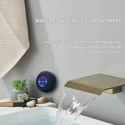 Bluetooth speaker - luidspreker bluetooth -Badkamer Waterbestendig draadloze LED- Zuignap Mini Bluetooth - Luidspreker Draagbare - stereoluidsprekers voor buitensporten - Zwart — thumbnail 5