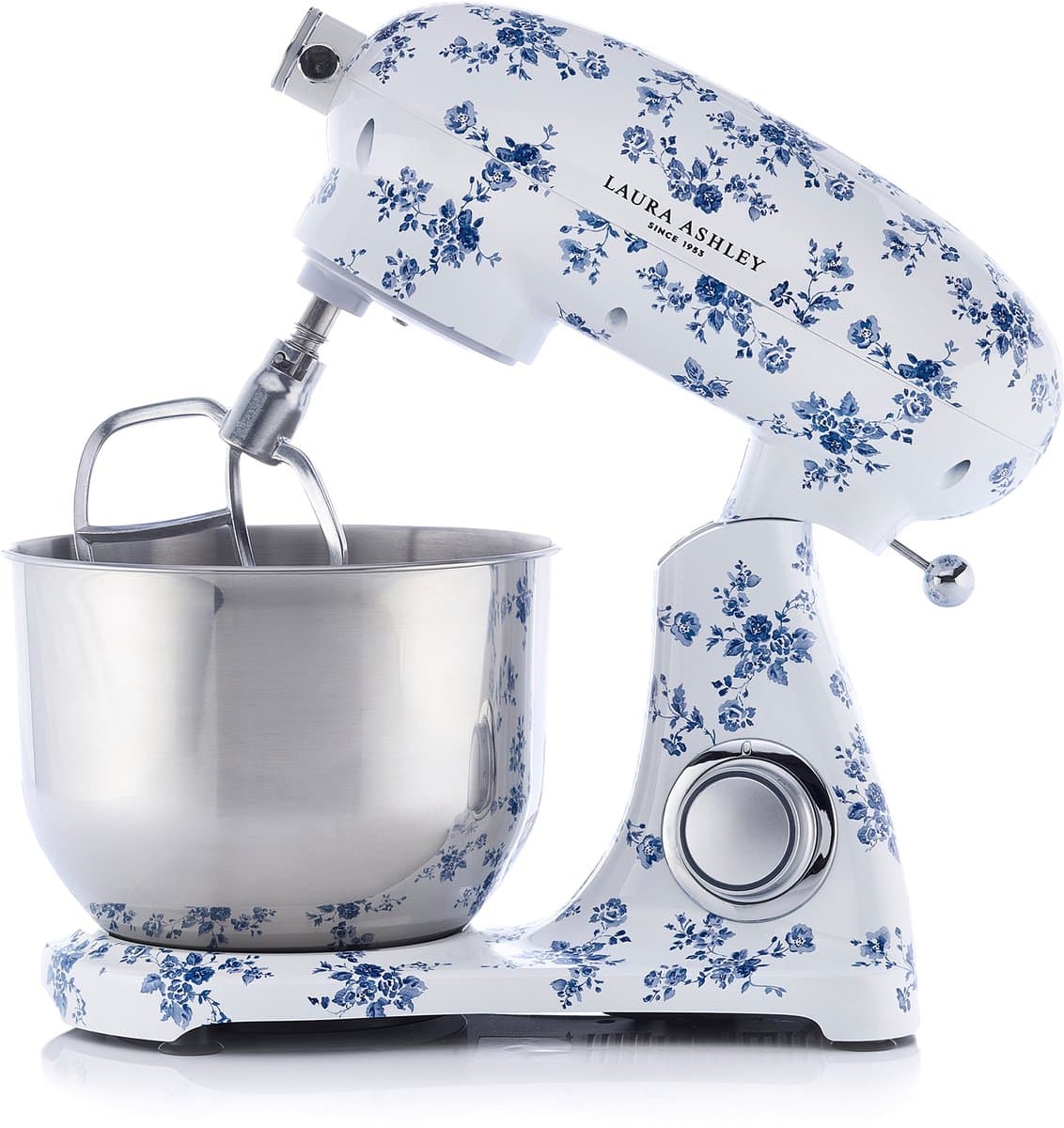 Laura Ashley Keukenmachine - 1800W, 6L RVS kom, roerhaak, deeghaak, garde, spatdeksel, 10 snelheden - China Roos - ByVQ — afbeelding 1