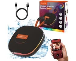 Zenwire Vibe BS–07 - Mini draagbare luidspreker - Bluetooth 5.3 - 13 W - FM-radio - USB/TF-speler - Microfoon - Compacte behuizing - 1000 mAh - TWS - USB-C - Micro SD-kaartlezer - RGB-achtergrondverlichting