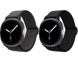 kwmobile Horlogebandjes geschikt voor Samsung Galaxy Watch 8 Galaxy / Galaxy Watch 8 Classic 46mm - 2 x Nylon Smartwatch bandje in zwart / donkergrijs.