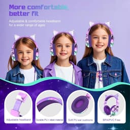 Koptelefoon kinderen met draad - Kinderkoptelefoon - Bedrade hoofdtelefoon - Veilig volume - School - Tablet - Laptop - Reizen - Muziek luisteren — thumbnail 2