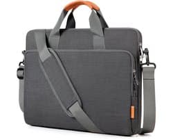 17 17.3 18 Inch Laptops Schoudertas - Waterdichte Stoffen Attachekoffer - Lichtgewicht Toplading - Zakelijk Casual Of School - Grijs