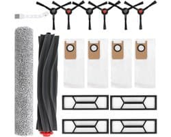 17 STKS Accessoires Kit gescht voor eufy Omni S1 Pro/Omni S1 Robot Stofzuiger, Vervangende Onderdelen Hoofdborstel, Rolling Mop, Zijborstel, Wasbaar Filter, Stofzak