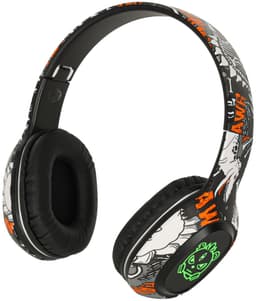 MOZY® - Draadloze Koptelefoon - Zwart Graffiti - Bluetooth - tot 10 Meter - tot 100 uur - Bedieningspaneel - Micro SD-kaartlezer - Hoofdtelefoon Kinderen - Verstelbaar — thumbnail 3