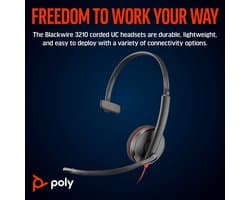 HP Poly Blackwire C3210 – Over-ear headset – Kabel – Mono – Zwart