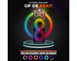 Pyle Party Speaker met Microfoon – Bluetooth 240W PA & Karaoke - Oplaadbare Batterij - USB/SD/AUX/FM, LED, Binnen & Buiten