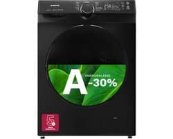 Inventum VWM8030B - Wasmachine - 8kg - 14 programma's - 1400 toeren - Energieklasse A-30% - Steam Clean - Stil: 72 dB - Zwart — afbeelding 1