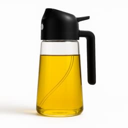 Olijfolie sprayer 500 ml - 2-in-1 spray en schenktuit - Glas met BPA-vrije delen - Fijne nevel voor precieze dosering - Lekvrij schenken zonder knoeien - Voor airfryer pan salades en grillen — thumbnail 1