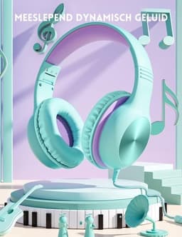 StayPowered Kinderheadset - De Ultieme Veilige en Comfortabele Hoofdtelefoon voor Kinderen - Hoge Audio Kwualiteit - Ingebouwde Volumeregelaar - Verstelbare en Opvouwbaar Ontwerp - Compact Ontwerp - Zeegroen/Blauw - Levering Sneller dan Aangegeven — thumbnail 5