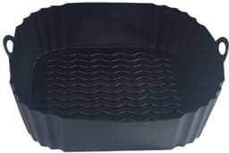 2 stuks - Airfryer-trays - Siliconen Airfryer-voeringen - Herbruikbare voeringen - Airfryer-manden - Zwart — thumbnail 4