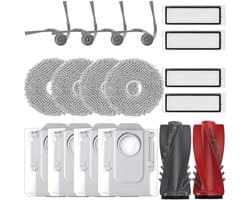 Accessoires gescht voor Roborock Qrevo S5V, Qrevo Curv, Qrevo Curv S5X, Qrevo Edge, Qrevo Edge S5A reserveonderdelenset, 1 hoofdborstels, 4 HEPA-filters, 4 reinigingsdoeken, 4 stofzakken, 4