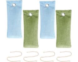 Geurvreter - Natuurlijke luchtreiniger - 4-pack - Milieuvriendelijk - Luchtreiniger - Bamboe Houtskool - Geurvreter auto, huis en schoenen - Kerst Cadeau