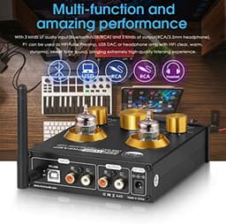 Bluetooth 5.0 Hi-Fi Versterker met GE5654 Buizen - Draadloze USB DAC voor Hoofdtelefoons — thumbnail 2