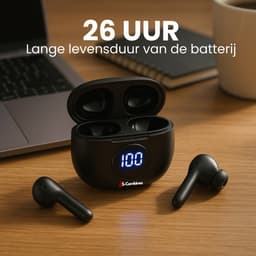 S-Combines Beam 3 Draadloze Oordopjes | Bluetooth Oordopjes | Bluetooth 5.3 | Comfortabel Draagcomfort & Geweldige Geluidskwaliteit | LED Display | Headset | Earbuds oplaadcase | Geschikt voor elke smartphone en laptop | Zwart — thumbnail 5