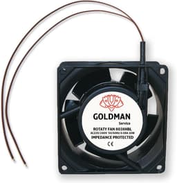 Axiale ventilator voor open haard - Hoge temperatuur, metalen vleugels, universeel 80 x 80 x 38 mm — thumbnail 3