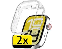 Hoesje - 2 Stuks - Geschikt voor Apple Watch SE 3 (40 mm) - Sterk & Shockproof - Smartwatch Full Bumper Hoes - Siliconen Case Cover - Transparant