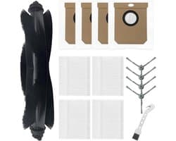 Accessoirekit Geschik voor Eufy Clean L60/L60 SES/L50/L50 SES/L60 hybride robotstofzuiger, 1 hoofdrolborstel + 4 zijborstels + 4 filters + 4 stofzakken + 1 reinigingsborstel
