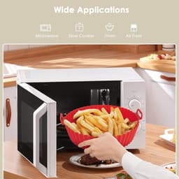 4 Pack Air Fryer Siliconen Pot, Herbruikbare Air Fryer Siliconen Liner Ronde Air Fryer Vervangende Mand Air Fryer Liners, Vaatwasmachinebestendig, Non Stick, Air Fryer Accessoire voor Thuis Keuken — thumbnail 2