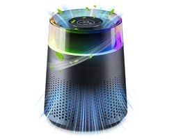 Luchtreiniger - Air Purifier met LED - Negatieve ionen luchtreiniger - Luchtreiniger voor thuis - Negatieve ionen luchtreiniger - Luchtverfrisser - Ionisator - Zwart