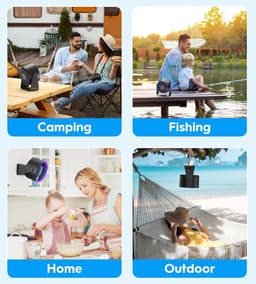 Draagbare Turbo Tafelventilator met Geluidsarme Koeling en USB-C Aansluiting - Perfect voor Outdoor en Thuis — thumbnail 3