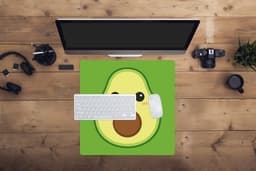 Muismat XXL 50x50 cm - Bureau onderlegger - Bureau mat Avocado - Groen - Speels - Bureaumat - Gaming mousepad xl - Bureaulegger groot - Computer deskmat — thumbnail 4