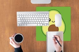 Muismat XXL 40x40 cm - Bureau onderlegger - Bureau mat Avocado - Groen - Speels - Bureaumat - Gaming mousepad xl - Bureaulegger groot - Computer deskmat — thumbnail 3