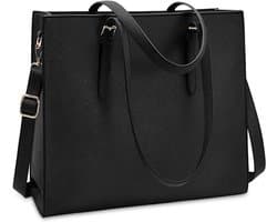 Handtas Shopper Dames Grote Zwarte Handtas Lederen Schoudertas Werktas Grote Laptop Business School Tas 15,6 Inch