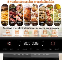 XXL Heteluchtfriteuse met Digitaal Touchscreen - Multifunctionele Mini-Oven 24L met 8 Kookprogramma's — thumbnail 7