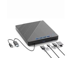 QTTVBTNA -Draagbare Externe DVD Speler – USB CD/DVD Lezer & Brander voor Laptop, MacBook en PC