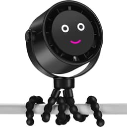 Draagbare Ventilator met 5000mAh Accu, LCD Display, 5 Snelheden en 360° Rotatie voor Kinderwagens en Reizen — thumbnail 4