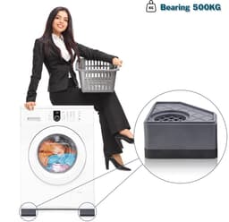 4 trillingsdempende pads voor wasmachines - zeer slijtvaste vierkante rubberen voetjes — thumbnail 4