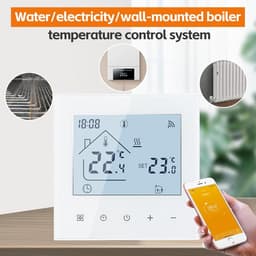 Slimme Thermostaat - Wifi Regelaar - Verwarming Instellen - App Bediening - 16A - Wit/Zwart — thumbnail 5