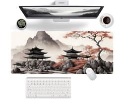 XL Gaming Muismat 900x400 mm – Anime/Japan Design – Waterdichte & Antislip Muismat van natuurlijk rubber – Geschikt voor PC, Laptop & MacBook