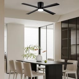 Plafondventilator met Licht en Afstandsbediening - 122cm Stille 4 Blade Ventilator voor Slaapkamer en Woonkamer — thumbnail 5