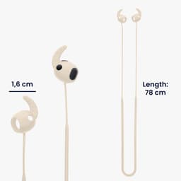 kwmobile Strap Compatible with Samsung Galaxy Buds 3 Pro - Silicone Cord Holder for Wireless Earphones - Beige — thumbnail 2