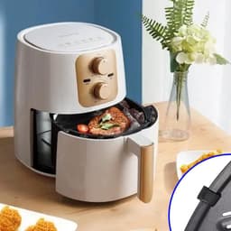 8-pack - Siliconen dop beschermhoezen - Geschikt voor Airfryer accessoires - Bakmatten - Zwart — thumbnail 6