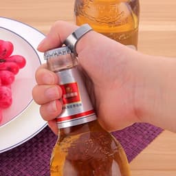 Ring stijl metalen bierfles & blikopener  binnendiameter: 2.2cm(Silver) — thumbnail 1