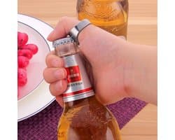 Ring stijl metalen bierfles & blikopener  binnendiameter: 2.2cm(Silver)