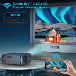 Wimius K8 Projector - 4K Full HD Beamer - 4D Keystone - 5G WiFi - 300 inch - 15.000 Lumen - Thuisbioscoop - Film Projector - 360 graden flip functie - Inclusief draagtas — thumbnail 2
