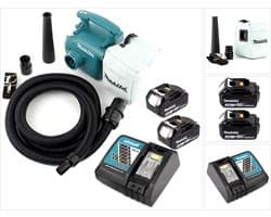 Makita DVC 350 RF snoerloze stofzuiger 18V + 2x oplaadbare accu 3.0Ah + lader