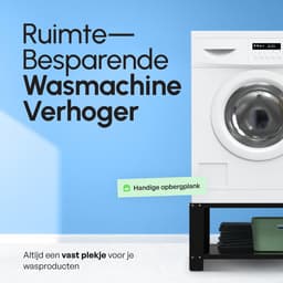 Bodo® - Wasmachine Verhoger - Kast - Ombouw met Plank - Zwart - 63x54x31cm — thumbnail 5