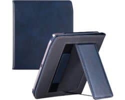 Case2go - E-reader hoes geschikt voor Pocketbook Era - Sleepcover - Auto/Wake functie - Met handstrap - Donker Blauw