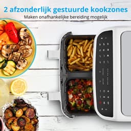 MEDION XXL Dubbele Airfryer P20 - 2 zones - 8,7 L - 2600 W - Wit — thumbnail 10