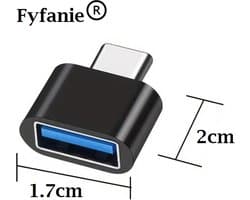 Type-C naar USB-A OTG Adapter voor smartfoon laptop en tablet -OTG converter-OTG adaptor- Zwart- merk: fyfanie